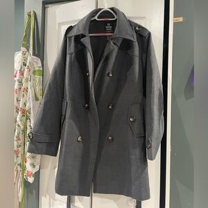 Gray Double-Breasted Women's Coat